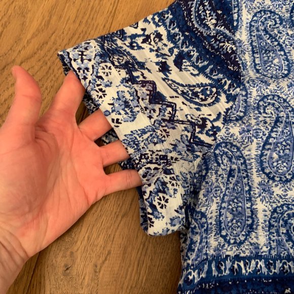 Zara Women's Cotton Midi Printed Shirt Dress V-Neck Collar Short Sleeves Size M - Picture 15 of 16